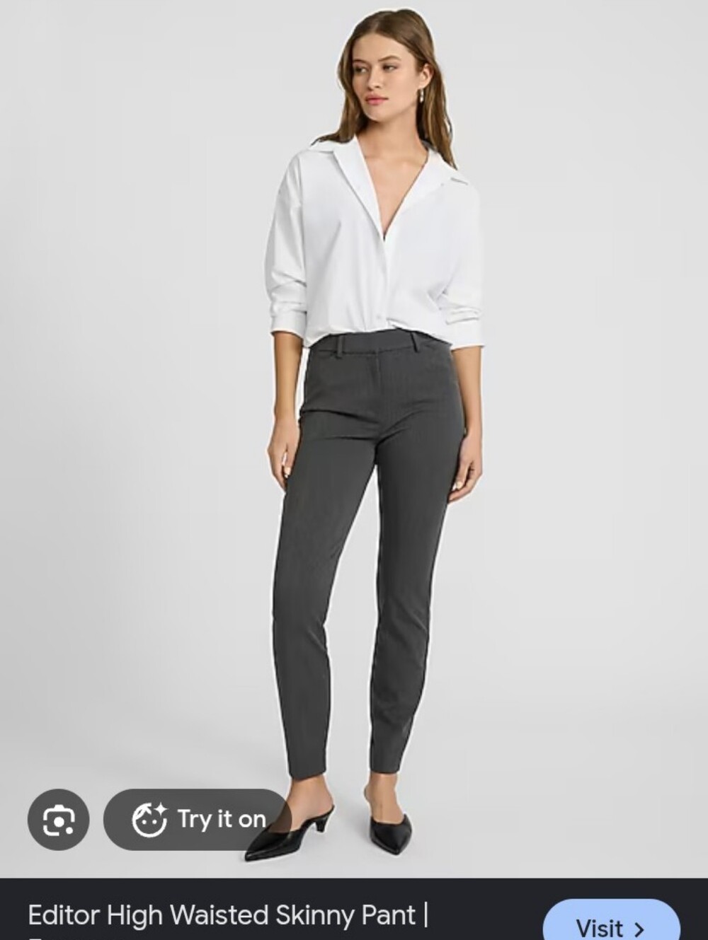 Express High-Waisted Skinny Pant - Charcoal Gray